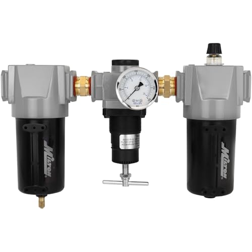 FRL Trio 3/4" Milton 1103M en métal robuste avec régulateur de pression