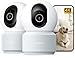 Anona Pano 4K Innenkamera (2er Pack), WiFi 6 Hundekamera mit Auto-Tracking für Mensch/Tier & Babyweinen-Erkennung, 360° Schwenk/Neige, Zweiwege-Audio, Alexa-kompatibel