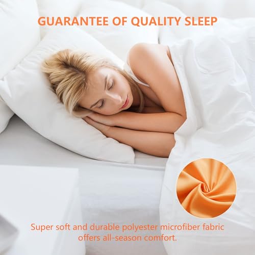 California King Sheet Set 4 Pieces Soft Cooling Breathable Orange - image 2