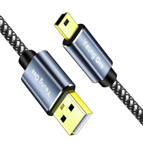 Yeung Qee Mini USB Cable 0.5m, Braided USB 2.0 Type A to Mini B Cable Charging Cord Compatible with PS3 Controller, MP3/4 Player,PDA, Camera, Scanner and More Mini USB Devices (0.5M)
