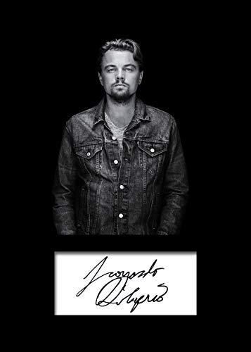 FRAME SMART Leonardo Dicaprio #1 | Foto montada, reimpresión de Firma | Tamaño A5 para Marcos de 6x8 Pulgadas | Máquina Cortada | Exhibición de la Foto | Presente, Regalo, Coleccionable