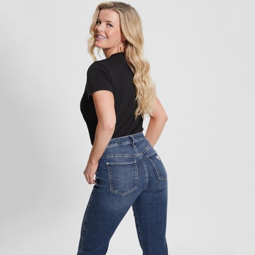 GUESS Women's Essential Short Sleeve Classic Fit Logo Tee2