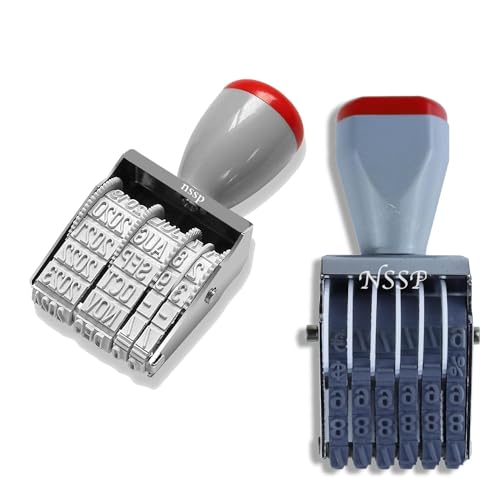 Image of Stamp(Without Pad /Manual /Rolling Bands) ((Pack of-2), Number Stamp + Dater Stamp)