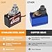 HobbyPark Waterproof 12g Servo Micro Servo Motor Metal Gear Arduino Servo 4.6kg High Torque Digital Servo Mini Servo for Axial SCX24 AX24 1/24 RC Crawler Car RC Airplane RC Boat RC Robotics