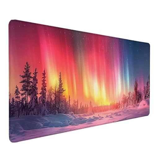Tapis de souris rose sous main bureau Aurore XXL pour un espace de travail ordonné