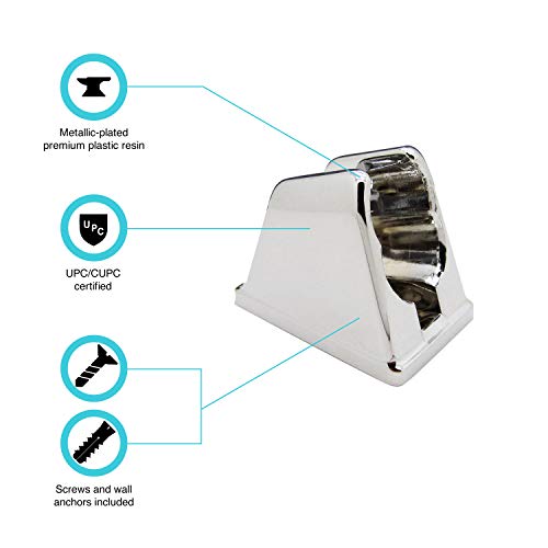 Image of Dura Faucet DF-SA156-CP RV Handheld Shower Wand Bracket Holder - Mounting Screws Included (Chrome)