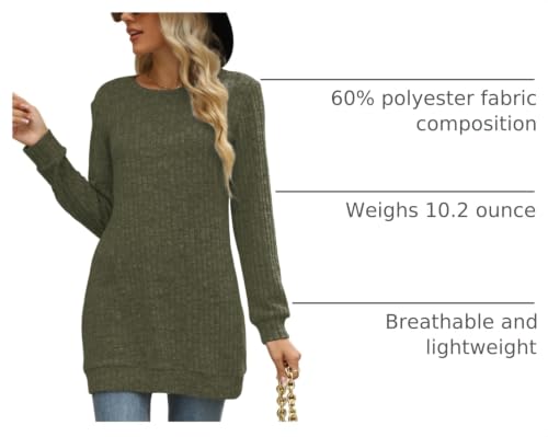 Image of Sweaters for Women Long Sleeve Crewneck Sweatshirt Loose Casual Tunic Tops