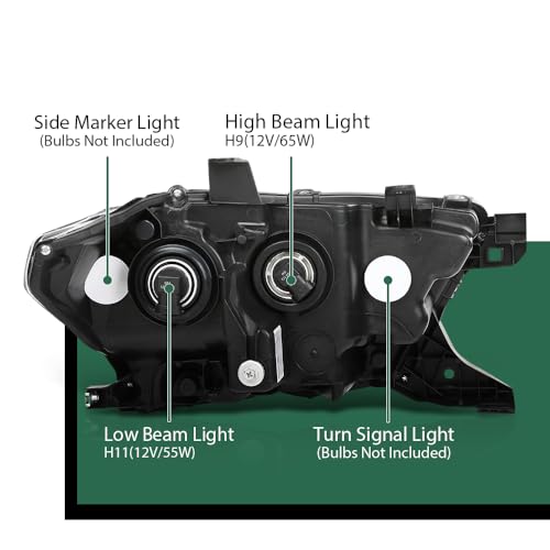 Image of GRAND ORANGE Projector Headlights Assembly Front Headlamp Fit Toyota Tacoma 2016-2022 Model w /o Factory LED DRL 8115004250, 8111004250, 8115004260, 8111004260 Clear Lens Chrome Housing Amber Reflector