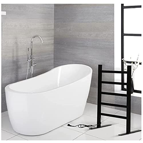 Toallero de pie calefactable negro con interruptor impermeable de 100 W 5