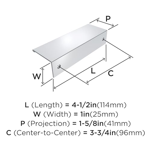 Image of Amerock Edge Pull 3-3 /4 in (96 mm) Center-to-Center Polished Chrome Cabinet Pull