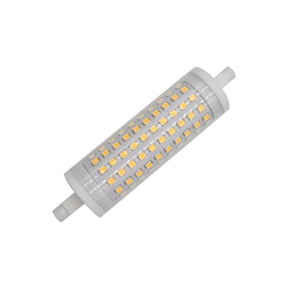 1fortunate Ampoules, Pack de 5, Lampe maïs LED R7S AC220V 118mm 15W 120LEDs-2835SMD Lampe à Couvercle Transparent à Gradation(Cold White)