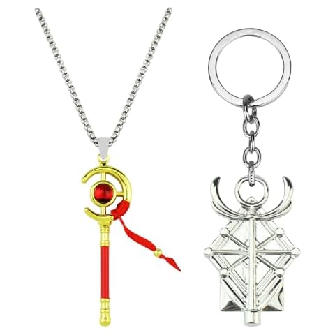 KANGSHUN Frieren Anime Frieren Necklace Frieren Necklace Frieren Keychain Cosplay Prop Costume Accessories, (red necklace+keychain) Cover