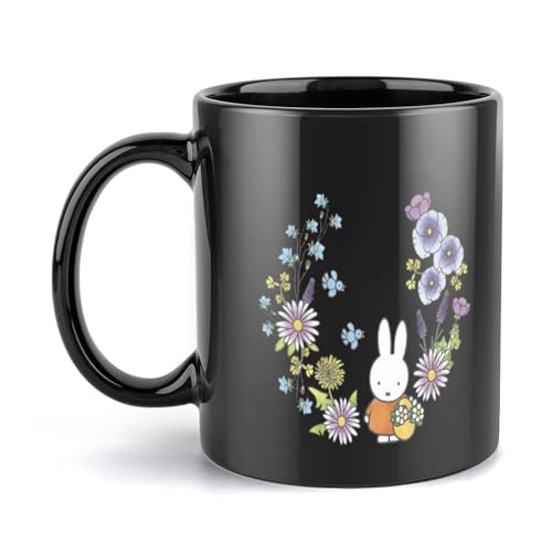 マグカップ ミッフィー コーヒーカップ 陶器 ティー 朝食カップ お茶カップ 牛乳 人気 大容量 350ml 家庭用 業務用 黒い