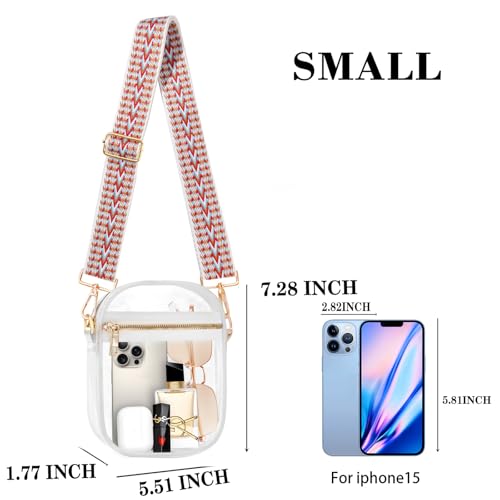 Image of Fibrdoo Clear Crossbody Purse Bag, Clear Bag Stadium Approved with Front Pocket for Concerts Sports Festivals