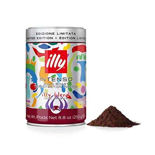 illy Caffè macinato per espresso Tostato INTENSO, Pascale Marthine Tayou, 12 Barattoli da 250 grammi