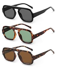 (3 Pack) Black/Grey+tortoise/Green+tortoise/Brown