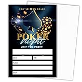 heiyihe Poker Night invitations Card Game Night invite Gambling Party invitations Casino Night Themed Invitation for Adults 30th 40th 50th Birthday Invite-poker party decorations-A01
