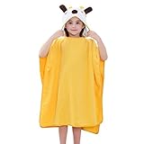 MICHLEY Kapuzen babydecke handtuch Kinder Bade Poncho Mädchen Bademantel Baumwolle Tier Badetücher für 2-6 Jahre(Giraffe), 70x70cm