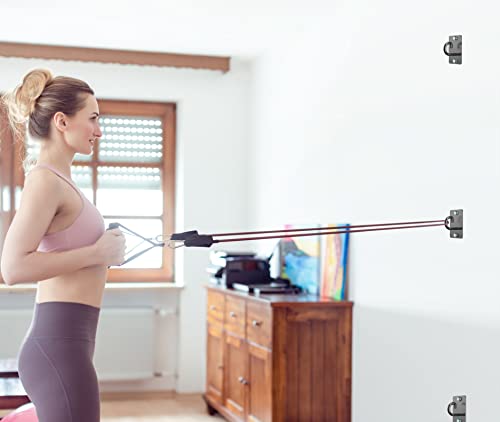 Ouuo Wall Mount Workout Anchors For Resistance Bands,Body Weight Straps,Strength Training, Yoga, Home Gym, Physical Therapy Exercise And Closed Loop Bands (Gun-Black) #TOP3