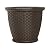 Suncast Sonora 22 Inch Plastic Wicker Indoor or Outdoor Decorative Garden Flower Planter for Entryways, Porch, and Backyard Patios, Dark Brown