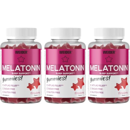 Melatonina (60 Gummies) Fresa - Weider - Pack 3 Unidades