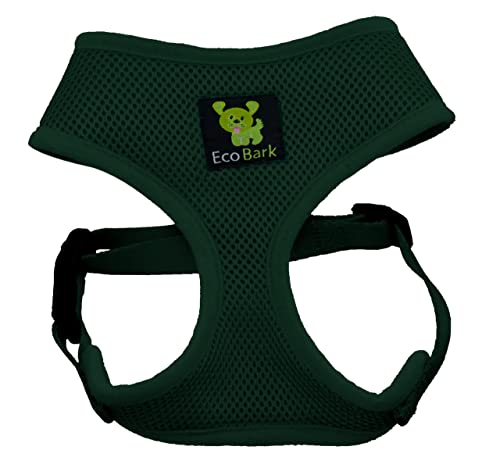 Image of EcoBark Dog Harness - Luxurious Soft Mesh - Eco-Friendly Over the Head Vest Harness - No Pull & No Choke Design - Padded Breathable Body Halter - for Large Breeds (Forest Green, XXL)