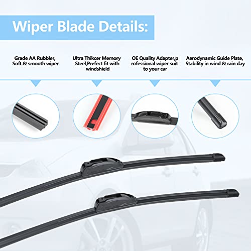 Windshield Wiper Blades,Car Wipers Blade 26X18 Inch With Premium Rubber And Stable Base Design,Oem Quality Wiper Clear Quiet And Durable Auto Replacement Windshield Wipers For All-Season Use #TOP1