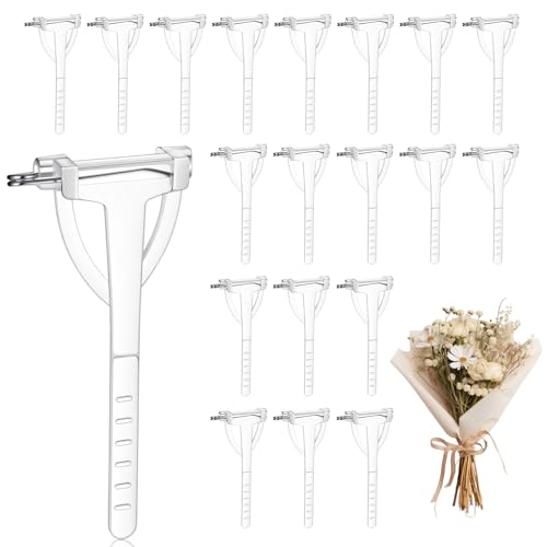20 Pack Boutonnieres Safety Pins DIY Corsage Safety Pins Plastic Triangle Corsage Pin T-Shaped Corsages Pin DIY Flower Brooch Boutonniere Supplies T Shape Safetys Clips Holder for Wedding White