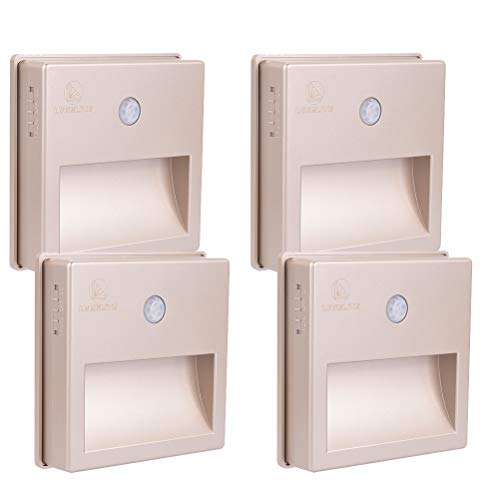 LEGELITE Rechargeable Motion Sensor LED Night Light, Stick-Anywhere Motion Sensor Night Light with Magnet for Hallway, Kitchen, Bathroom, Bedroom, Stairs,Warm White (4 Pack)