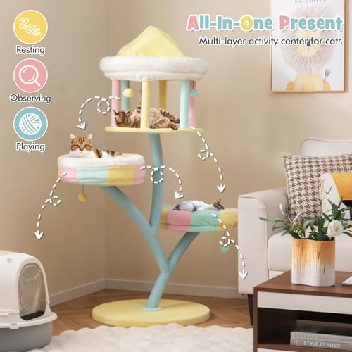 Árbol para gatos PETSITE de 57.5 pulgadas con rascadores miniatura 4