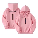 Shxinet EVAN ENGRAM Hoodie sweatshirt Tshirt Jersey Football pink Cotton Fleece Brushed Soft US Sizing, Kangaroo Pocket for Men's Sports Casual