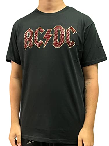T-shirt AC/DC noir unisexe avec logo coloré diamant pour fan de rock