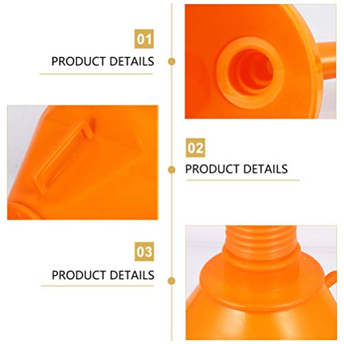 VICASKY Funis automotivos com ângulo reto, funil de plástico, sem derramamento, multifuncional, exte