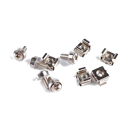 CATIEBYE 20Pcs Square Hole Cage Nuts and Mounting Screws Washers for Server Rack Installation Hardware for Reliable Performance