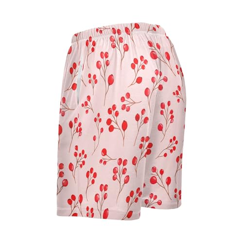 Men's Pajama Shorts Halloween Pink Athletic Pajama Sleep Bottoms with Pockets 23035713