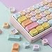 TYRIXKI PBT Keycaps 136 Keys MOA Profile Cat Keycaps Dye-Sublimation Rainbow Gummy Keycap Cute Custom Keycap Set for Cherry Gateron MX Swithes Mechanical Keyboards