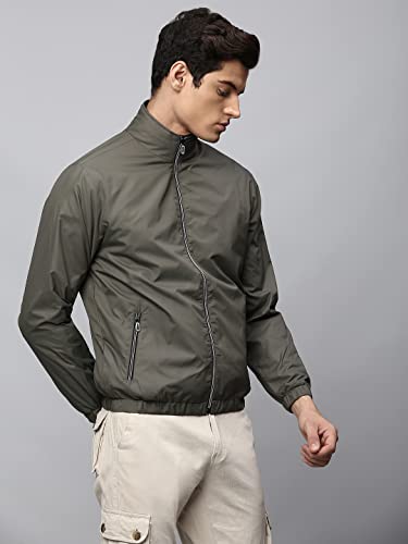 Image of Dennis Lingo Polyester Regular Fit Full Sleeves Men's Solid Shell Jacket with 2 Pockets - Lightweight Casual Winterwear for Men