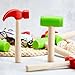 Deekin Toy Hammer Simulation Small Wooden Plastic Maintenance Tools Hammers Educational Toys Party Gift for Teens Girls Boys School Birthday Games Party Supplies(4 Pcs,2 Style Toy Hammer)