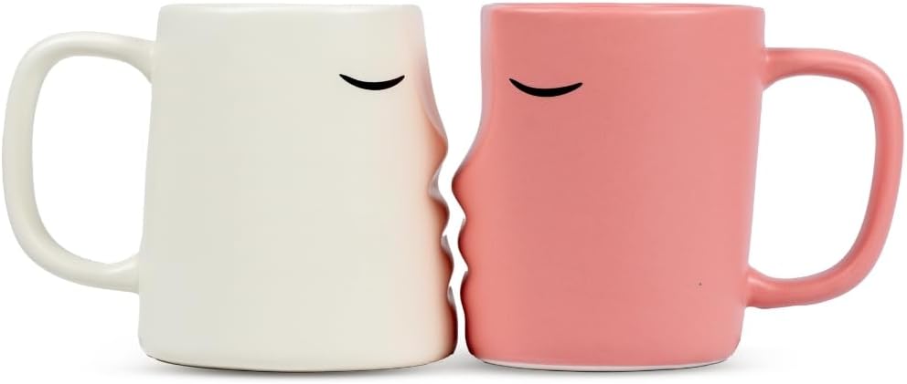 Occasionals Kissing Couple Mug Set, Wedding present for Couples, Engagement Gift, Valentines Day, Cute Matching Couple Coffee Cups Bride and Groom Husband and Wife, His and Hers, Mr and Mrs
