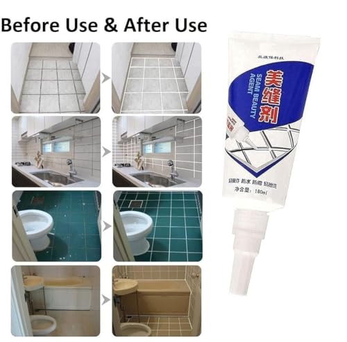 Image of COVACURE Tiles Gap Filler Waterproof Sealant | White Cement Tube To Fill Tiles Gap | Tile Gap Filler Tube For Kitchen & Bathroom | Grouting Paste For Tiles | Gap Filler For Wall And Joints (1, 180 ML)