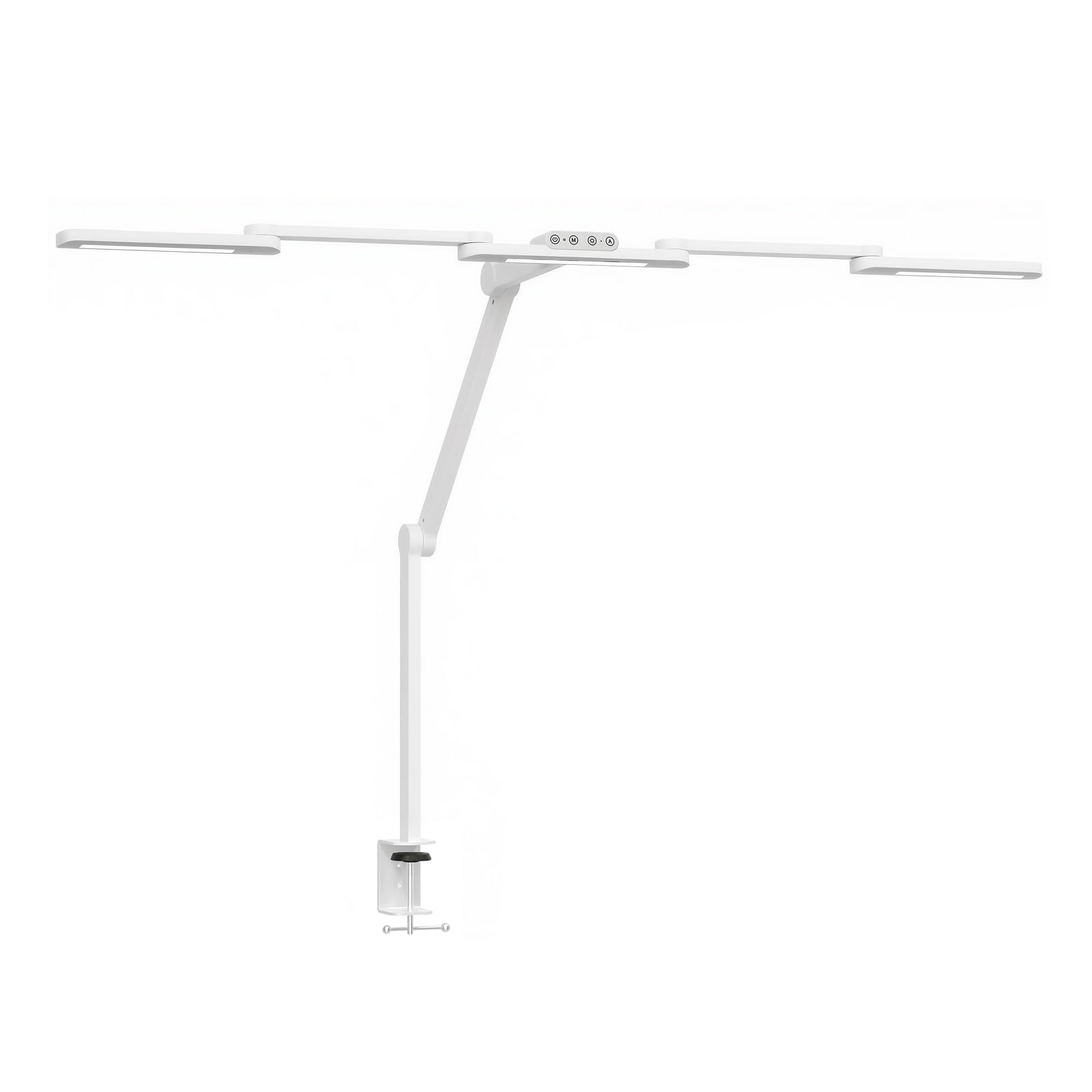 HOKO LED Schreibtischlampe, dimmbare Doppelkopf Klemmleuchte mit 1300 lm, 3000-6000 K, hohem CRI, 1050 mm ausziehbar für Dual Monitor, Homeoffice und L-Schreibtisch