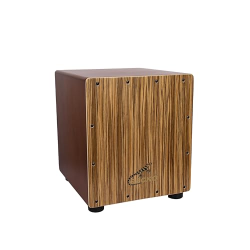 GECKO Cajon Drum Box with Snare and Bass Tone for Acoustic Music, Percussion Instrument with Internal Adjustable Guitar Strings for Beginners and Professional, Compact Size