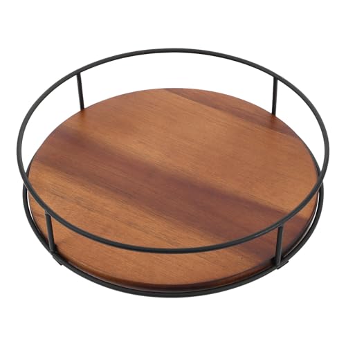 ibasenice Organizador Giratorio Diseño Elegante Redondo de Madera para Especias Estante y Acabado Natural, de Espacio y Fácil Rotación para Cocina para Despensa y Encimera