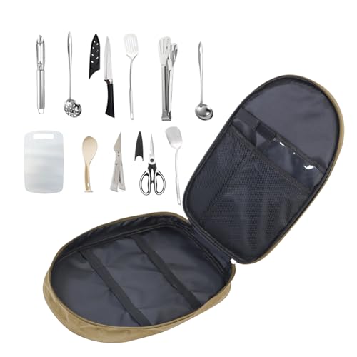 Ustensiles de cuisine de camping portables et kit d'organisation barbecue d'extérieur