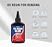 UV Resin Kit with Light, 60g UV Glue with Rechargeable Light, 5 Second Fast Cure UV Glue Adhesive, Clear Repair Kit for Welding Resin, Jewelry Bonding, Plastic, Glass, Acrylic, Craft Decoration