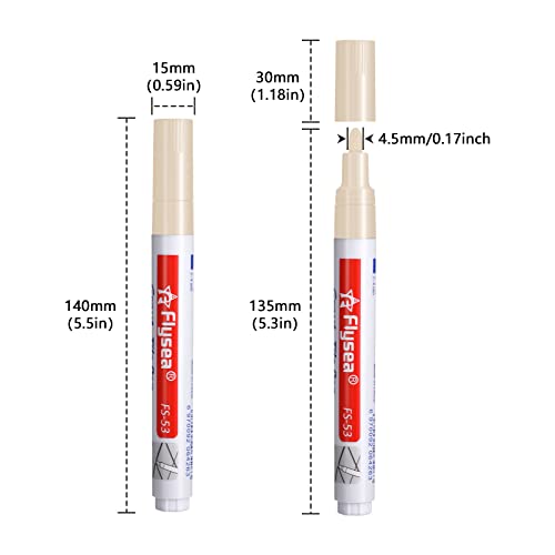 Fugenstift,6 Stück Fugenmörtel Fliesen Stift Wand Mörtel Restaurierung Stift,mit Ersatzspitze für Wiederherstellung Fugenstift Beige Wand Boden Badezimmer und Küche (Beige)