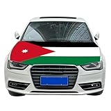 Faizaham 4x5 Ft Jordan Country Nation Car Hood Cover Flag Super Elastic Washable UV Resistance Engine Cover Decoration Event Item, Large, FZ-76