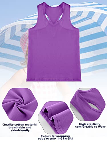 Image of Geyoga 6 Pieces Girls Dance Tank Top Sleeveless Cami Racerback Crop Camisole Outfit for Ballet Athletic