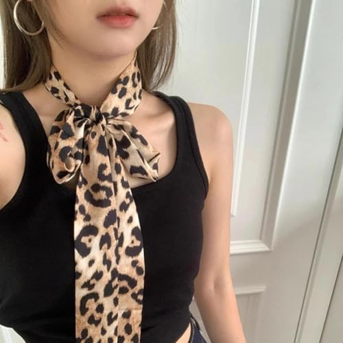 1Pc Retro Leopard Print Long Waistband, Women's Fashionable Versatile Belt, Scarf Dual-use Accessory3