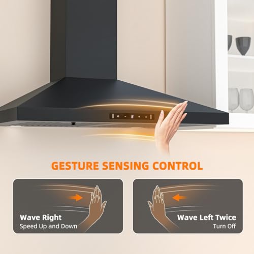 Firegas FGS-UBD24Y75CC Black Range Hood 30 Inch, 450 Cfm Wall Mount Range Hood thumb #2
